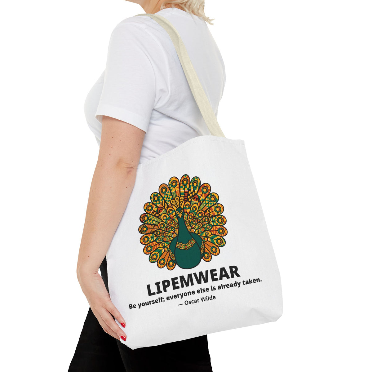 Lipemwear Kente Peacock Tote Bag
