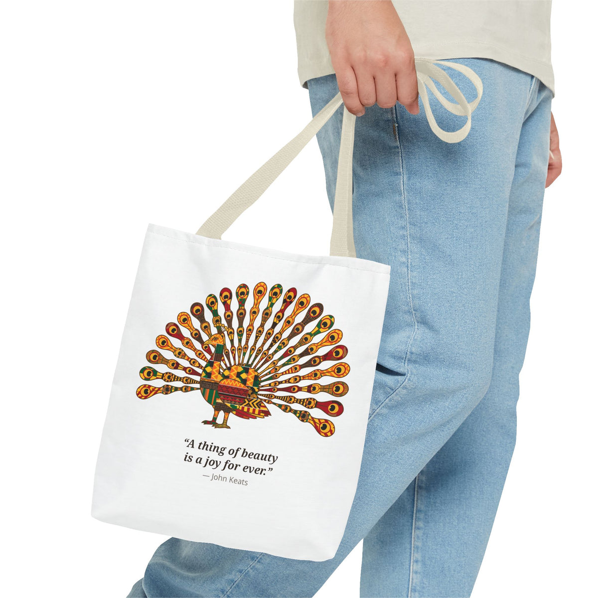 Kente Peacock Tote Bag