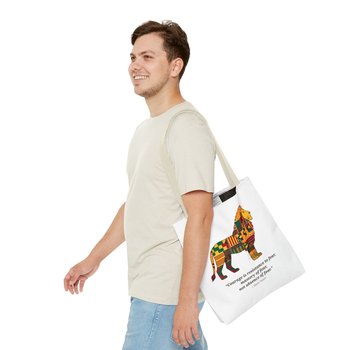 Kente Lion Tote Bag