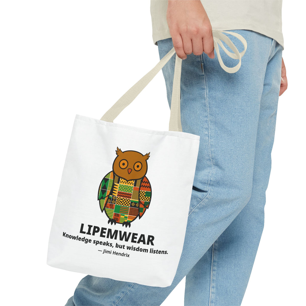Lipemwear Kente Owl Tote Bag