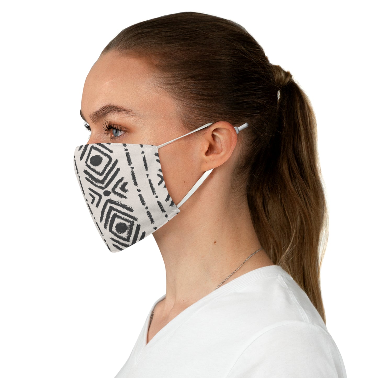 African Print Pattern Fabric Face Mask