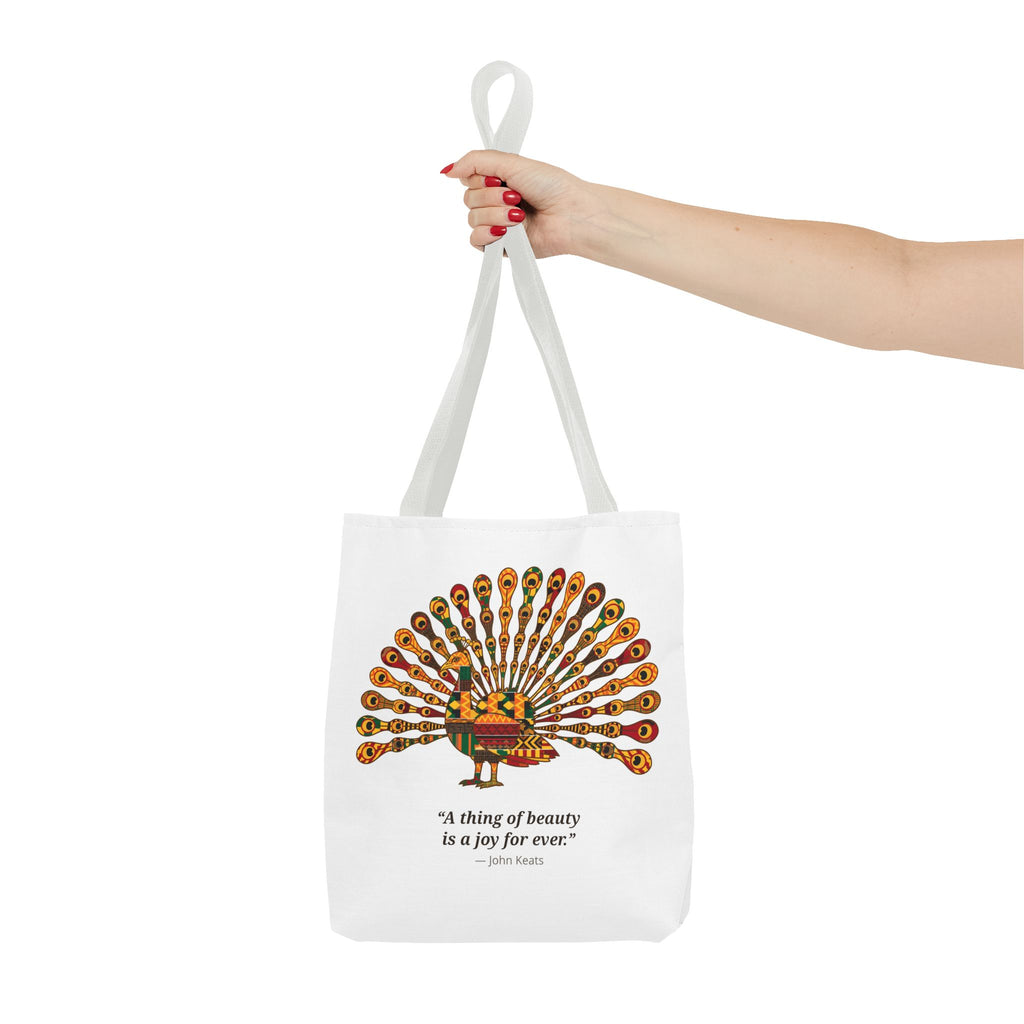 Kente Peacock Tote Bag