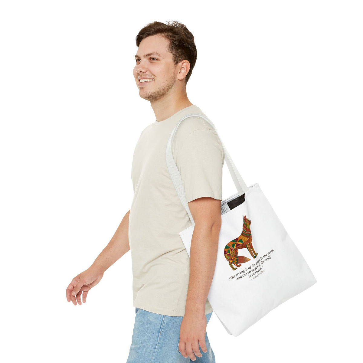 Lipemwear Kente Wolf Tote Bag