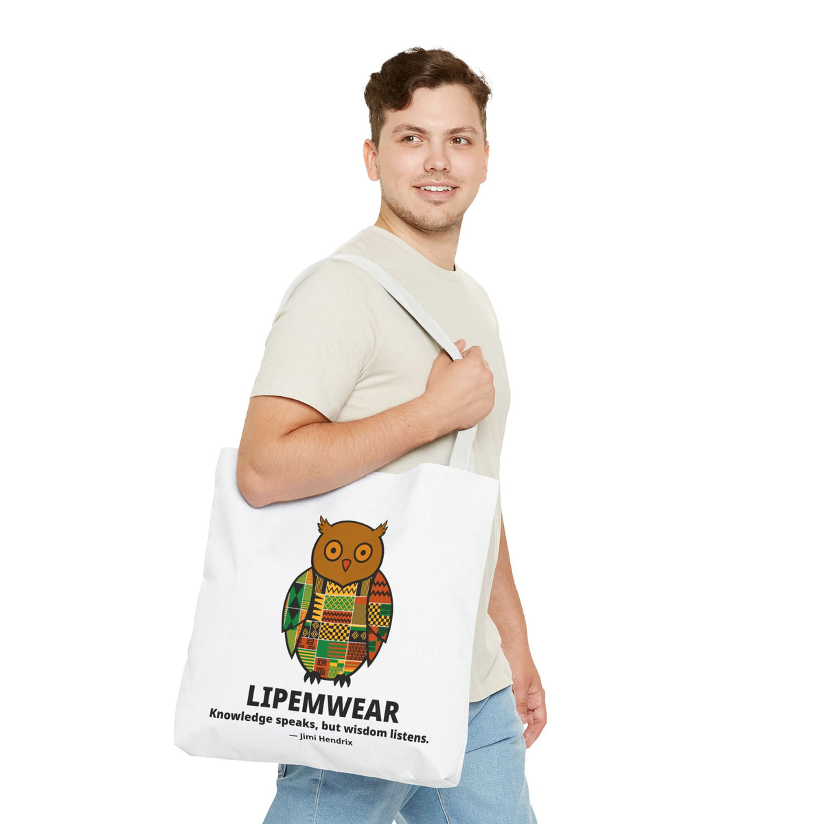Lipemwear Kente Owl Tote Bag