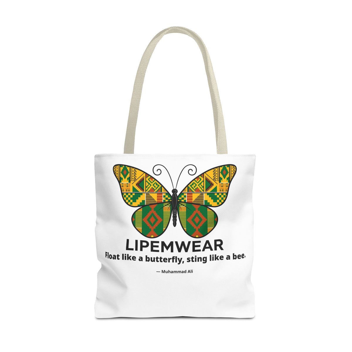 Lipemwear Kente Butterfly Tote Bag
