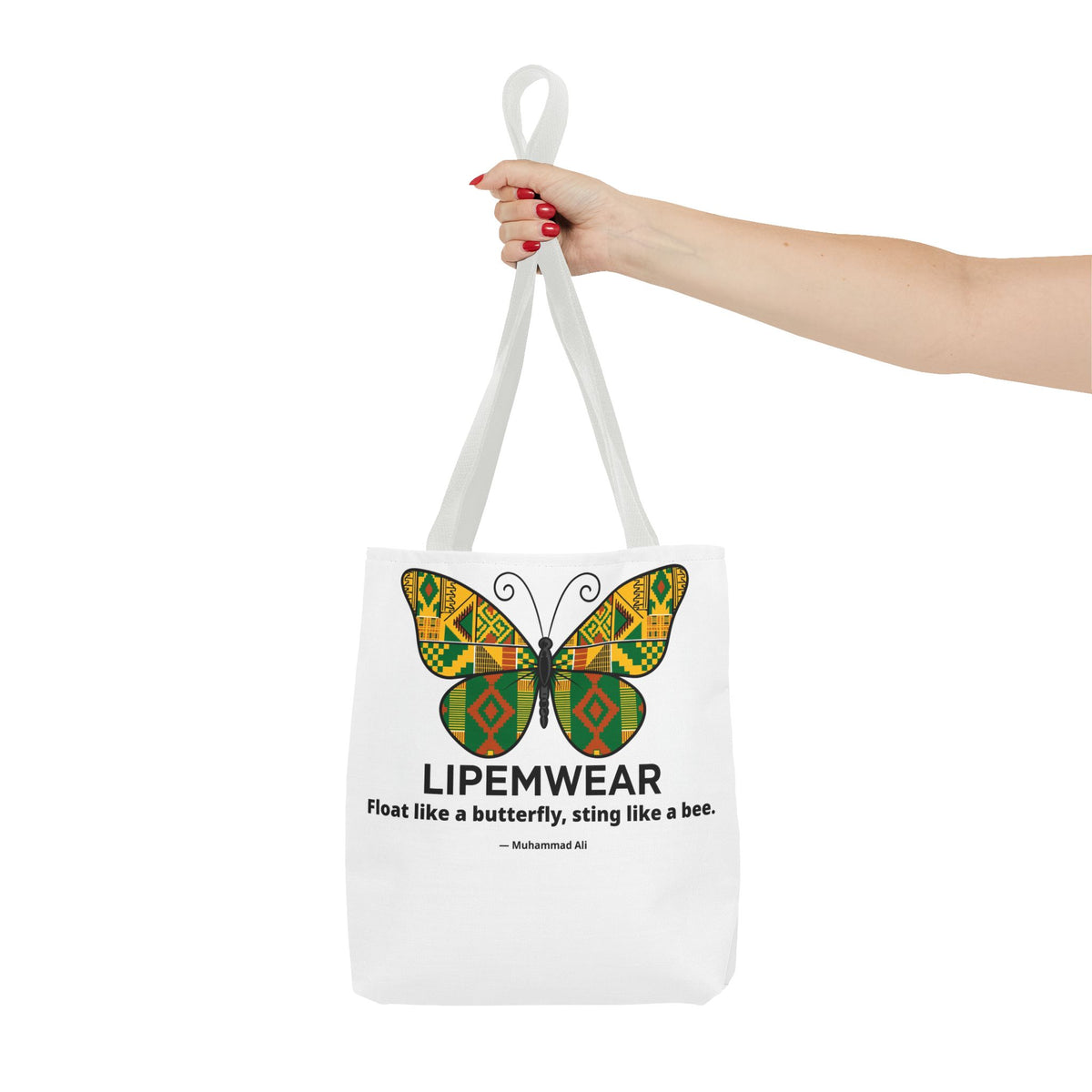 Lipemwear Kente Butterfly Tote Bag