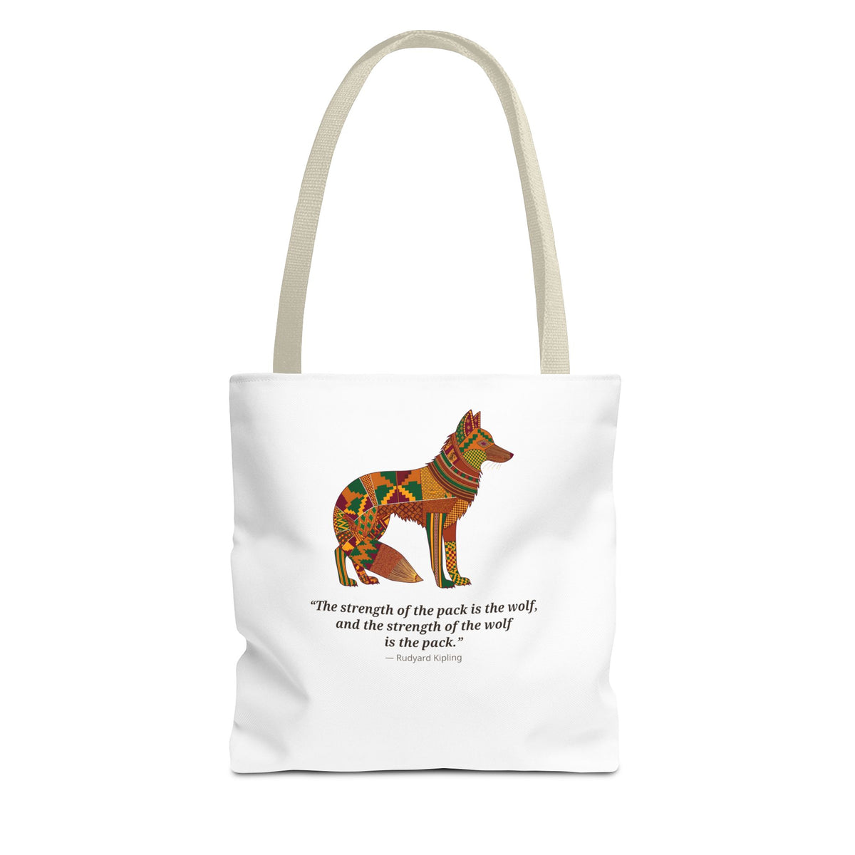 Lipemwear Kente Wolf Tote Bag