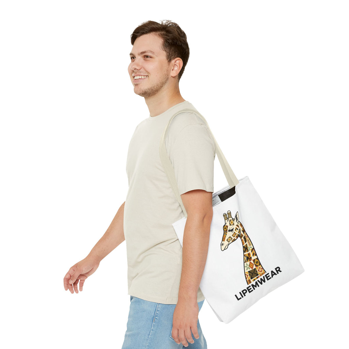 Lipemwear Kente Giraffe Tote Bag