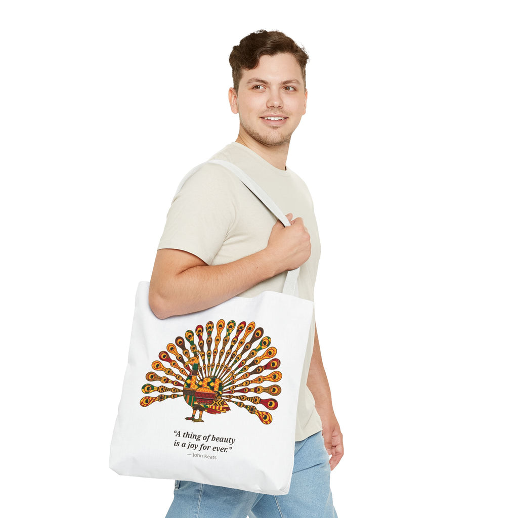 Kente Peacock Tote Bag