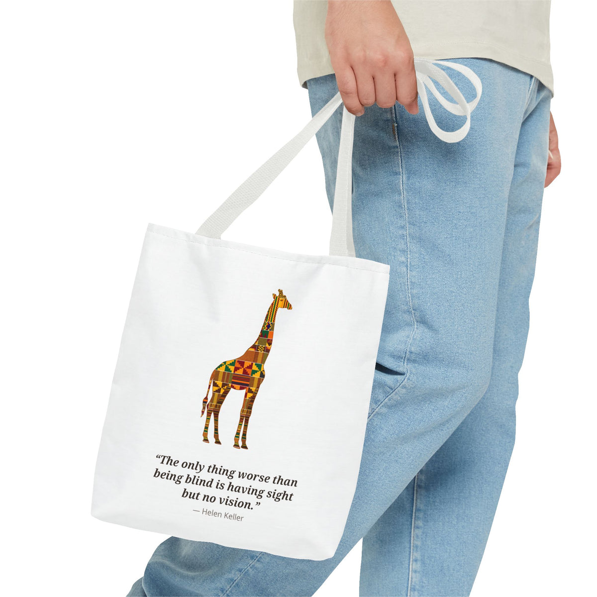 Kente Giraffe Tote Bag
