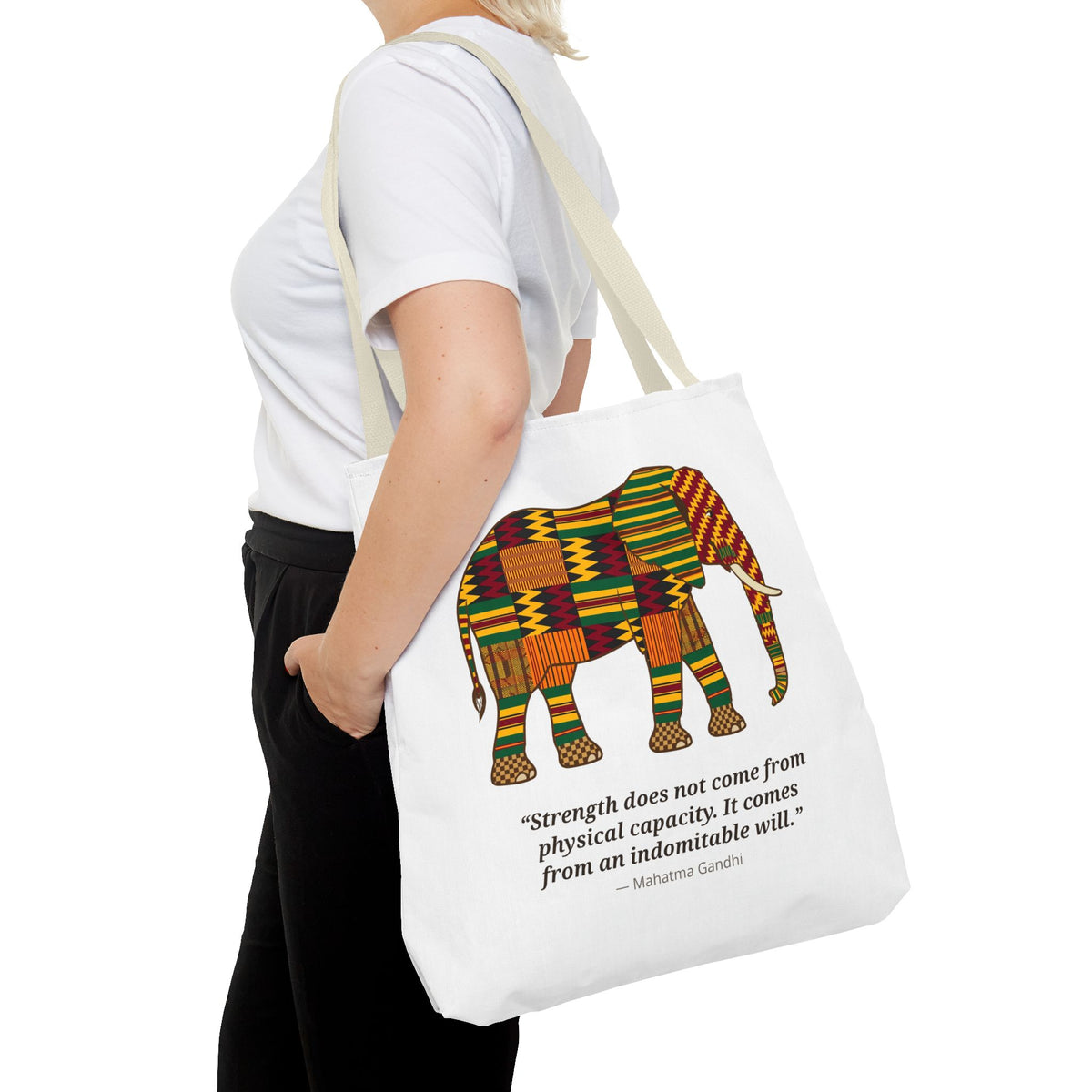 Kente Elephant Tote Bag