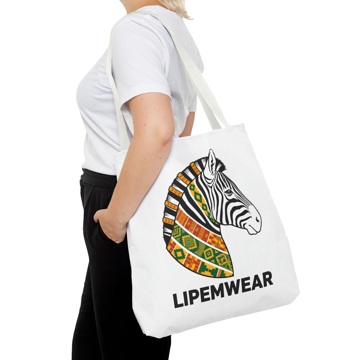 Lipemwear Kente Zebra Tote Bag