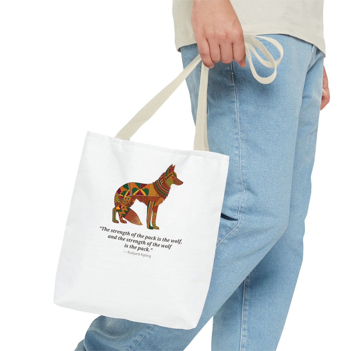 Lipemwear Kente Wolf Tote Bag