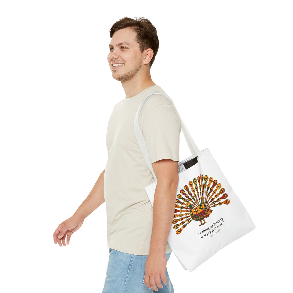 Kente Peacock Tote Bag