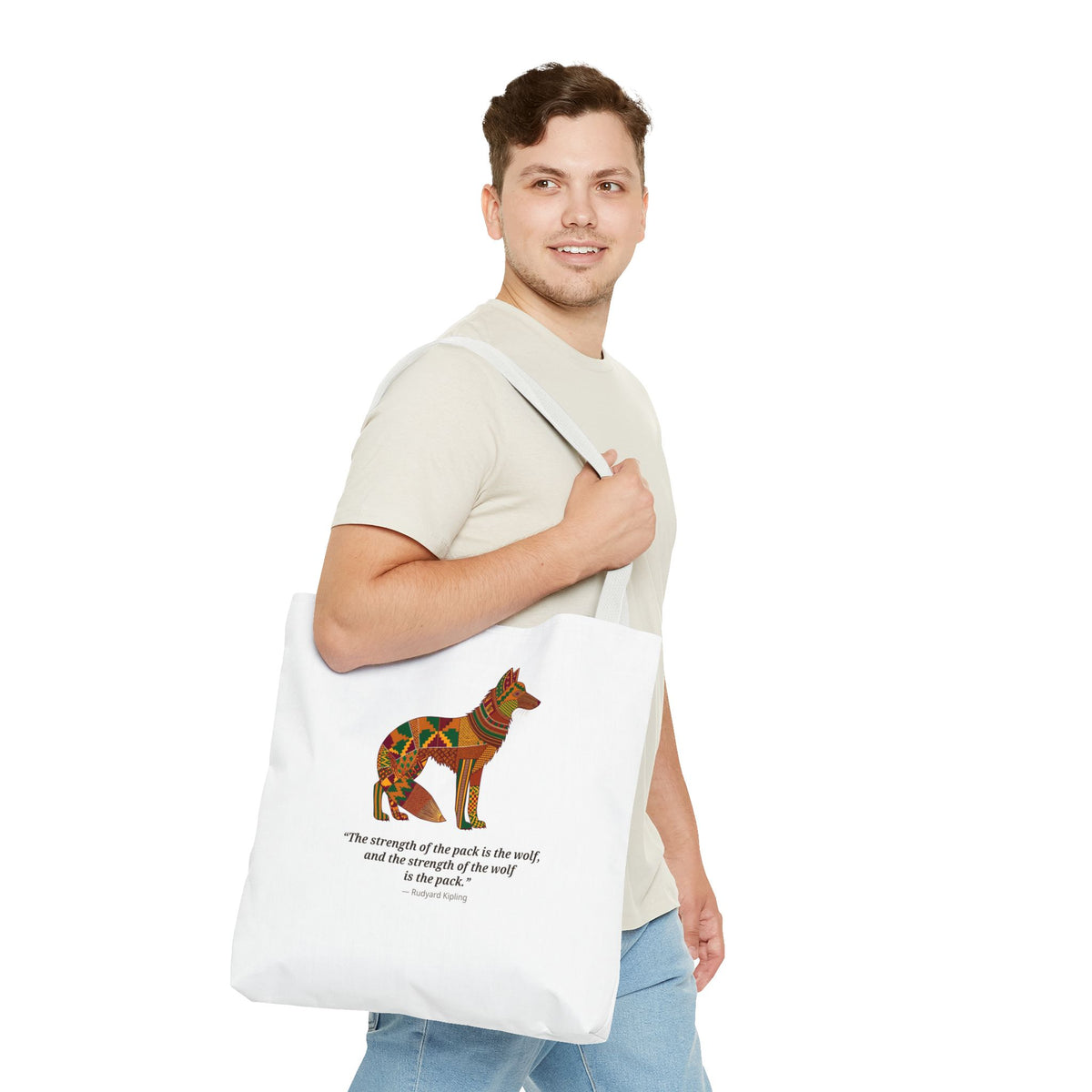 Lipemwear Kente Wolf Tote Bag