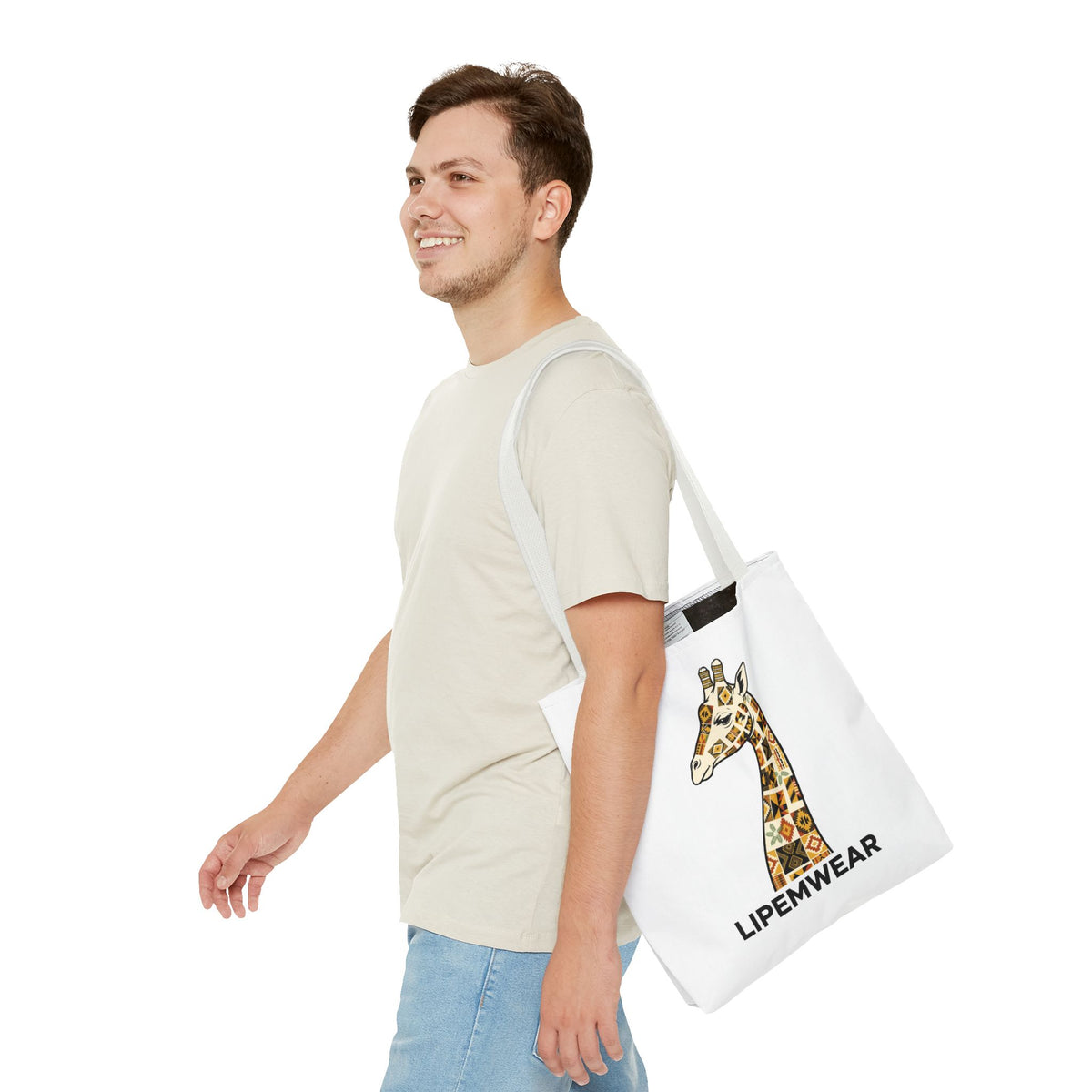 Lipemwear Kente Giraffe Tote Bag