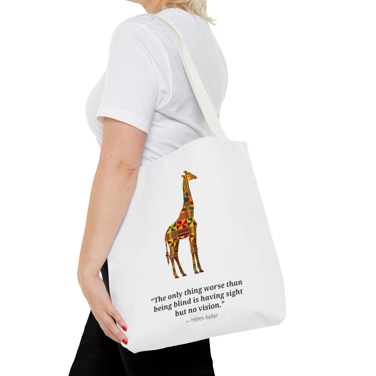 Kente Giraffe Tote Bag