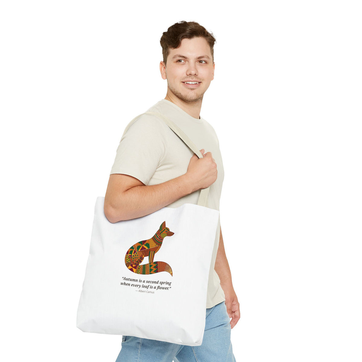 Kente Fox Tote Bag