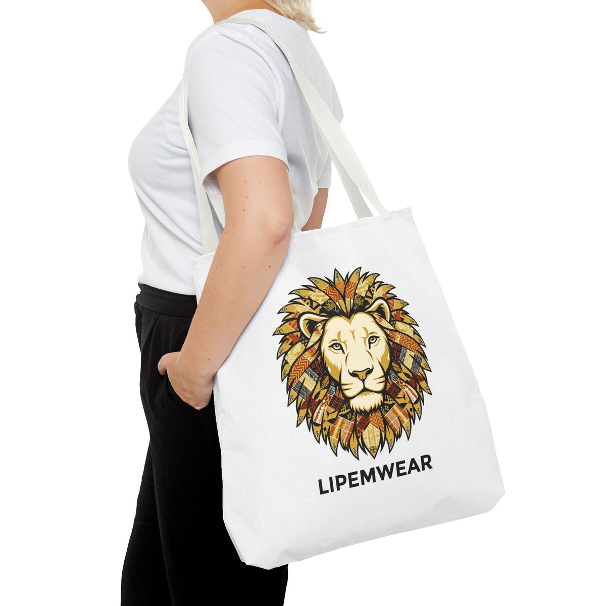 Lipemwear Kente Lion Tote Bag