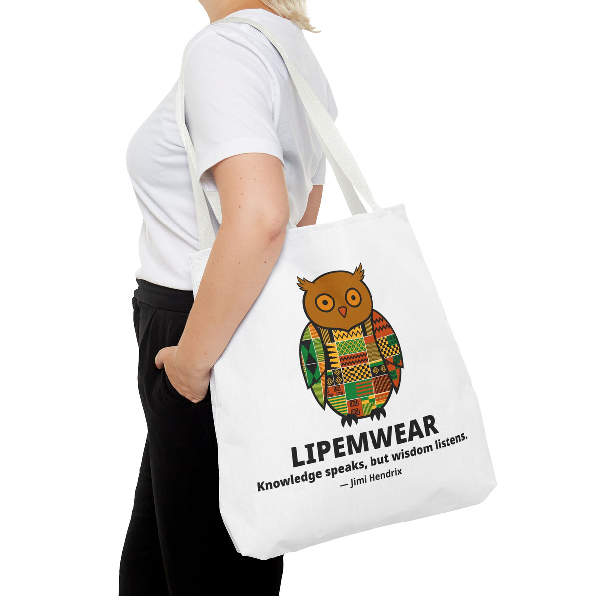 Lipemwear Kente Owl Tote Bag
