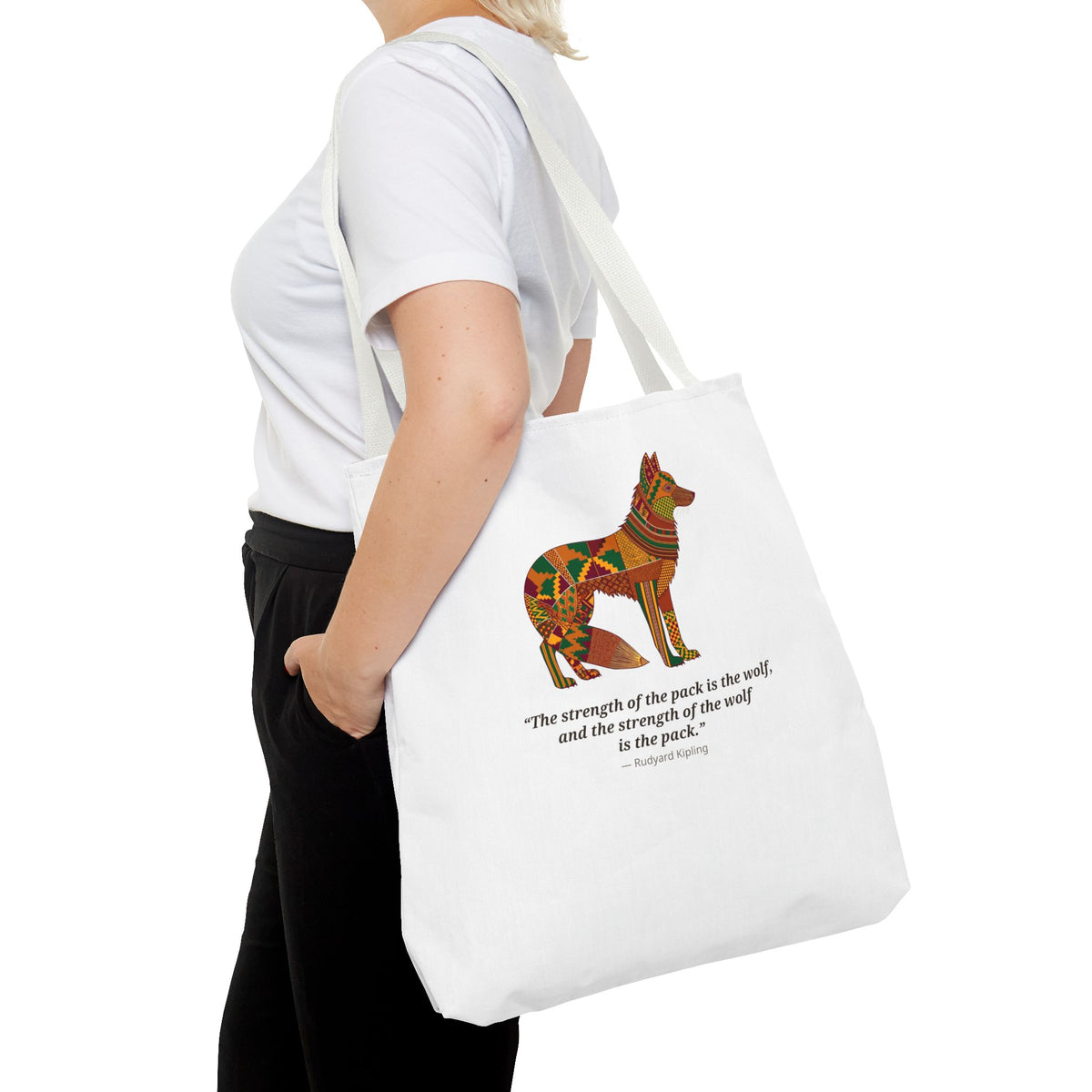 Lipemwear Kente Wolf Tote Bag