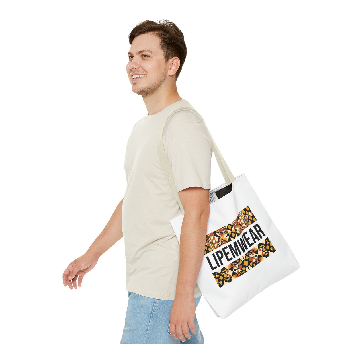 Lipemwear Kente Wordmark Tote Bag
