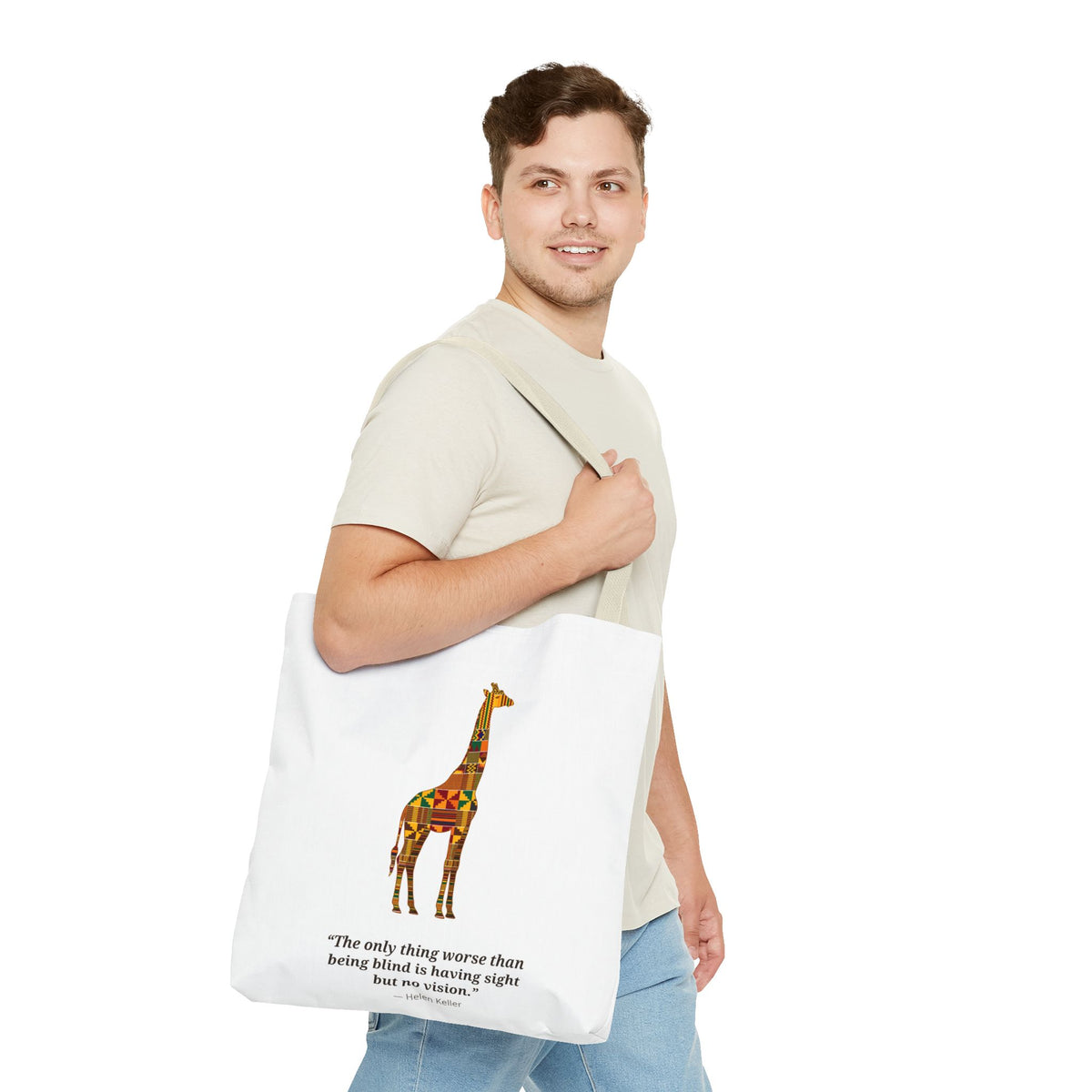 Kente Giraffe Tote Bag