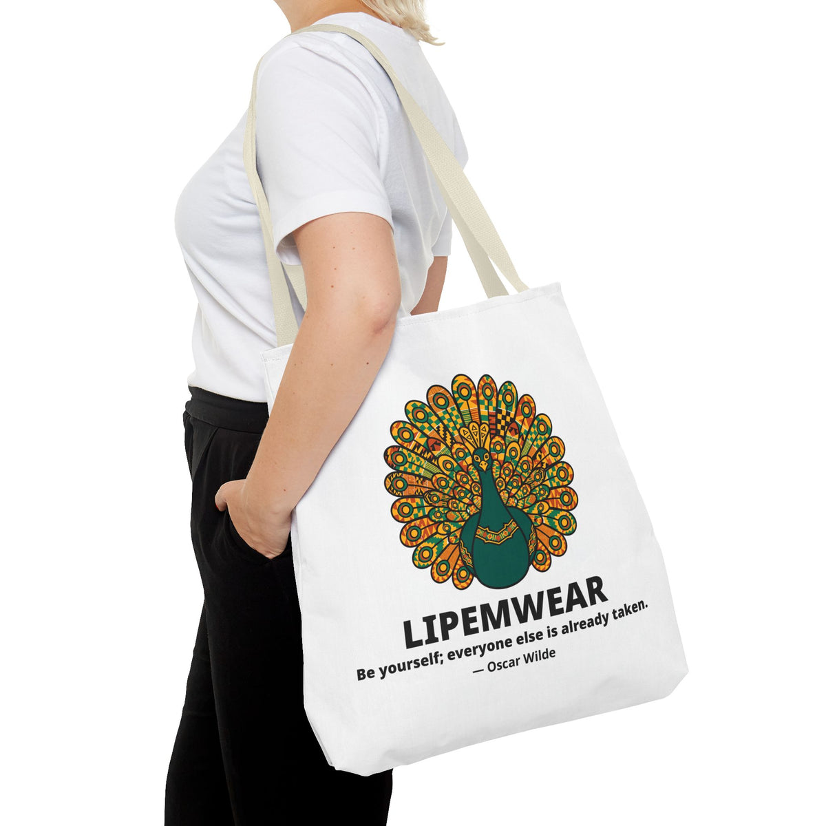 Lipemwear Kente Peacock Tote Bag