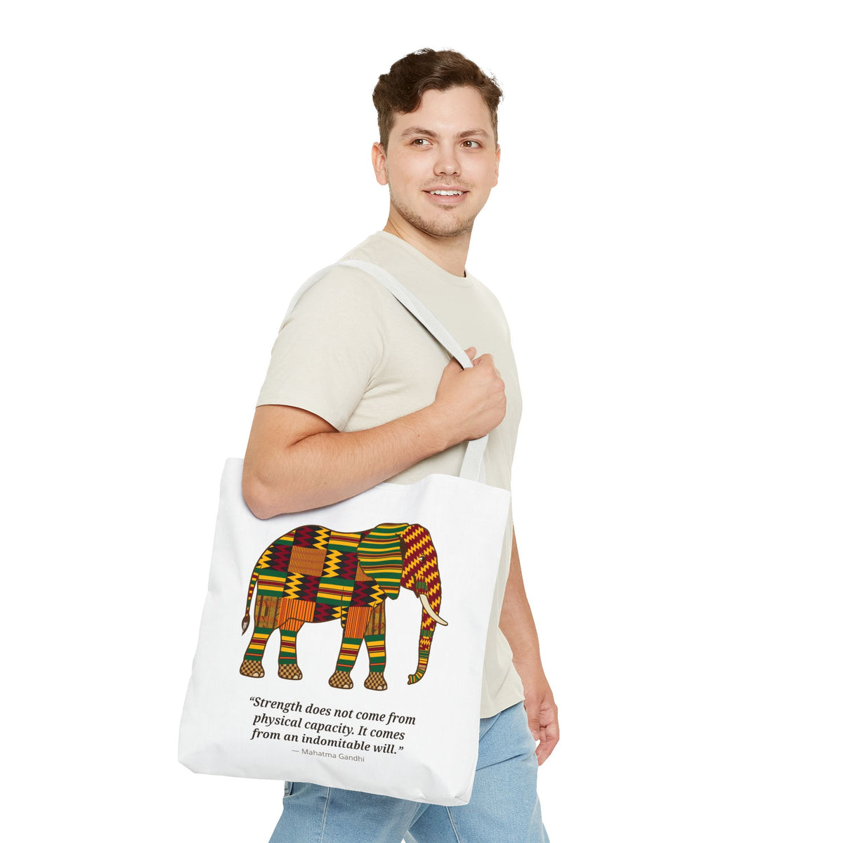 Kente Elephant Tote Bag