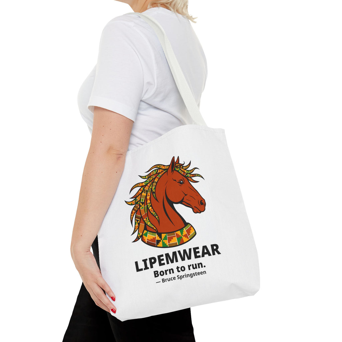 Lipemwear Kente Stallion Tote Bag