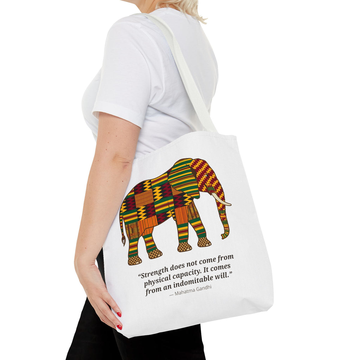 Kente Elephant Tote Bag