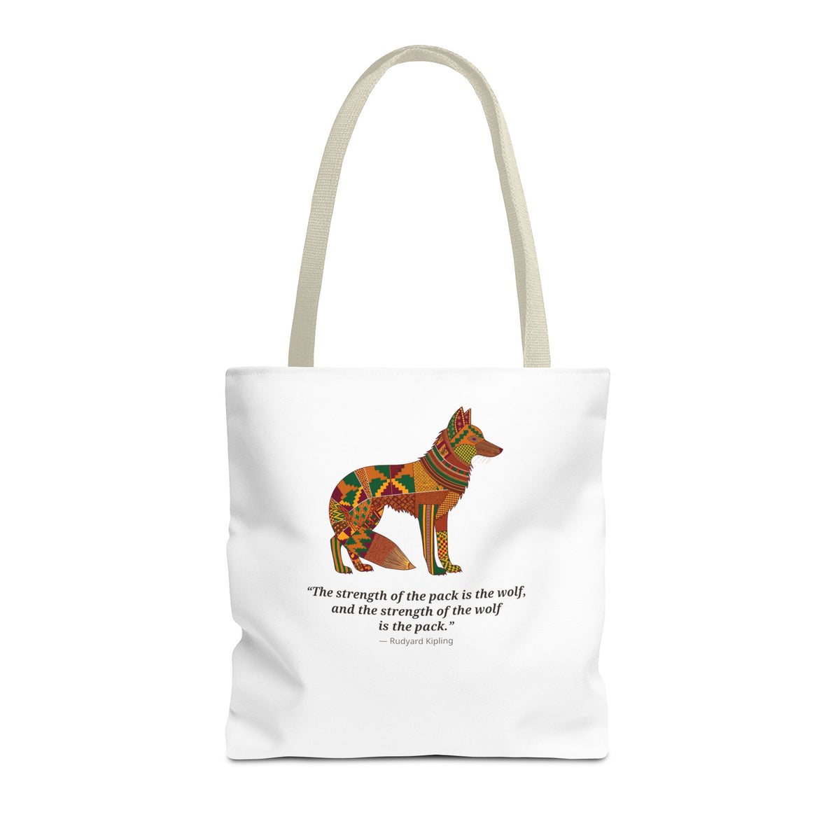 Lipemwear Kente Wolf Tote Bag