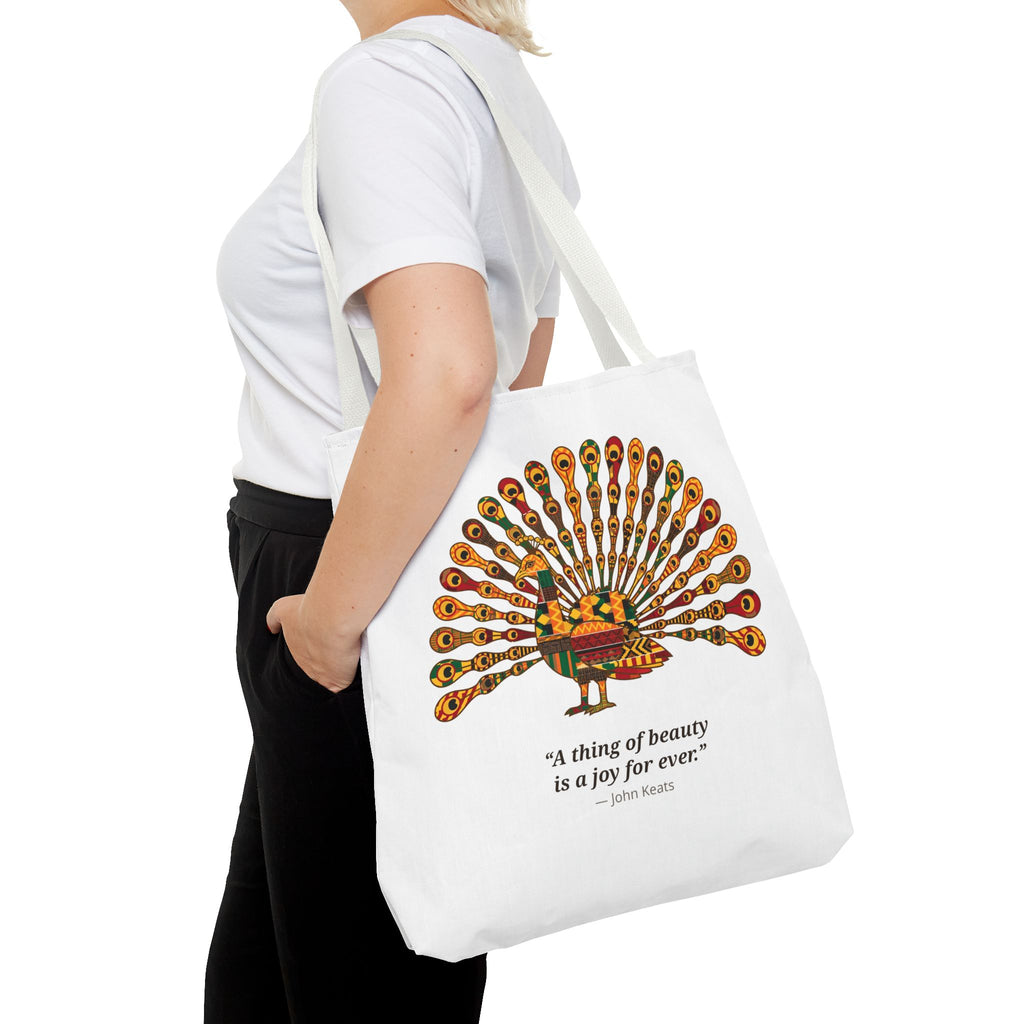 Kente Peacock Tote Bag