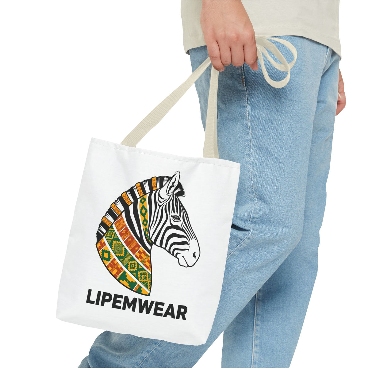 Lipemwear Kente Zebra Tote Bag