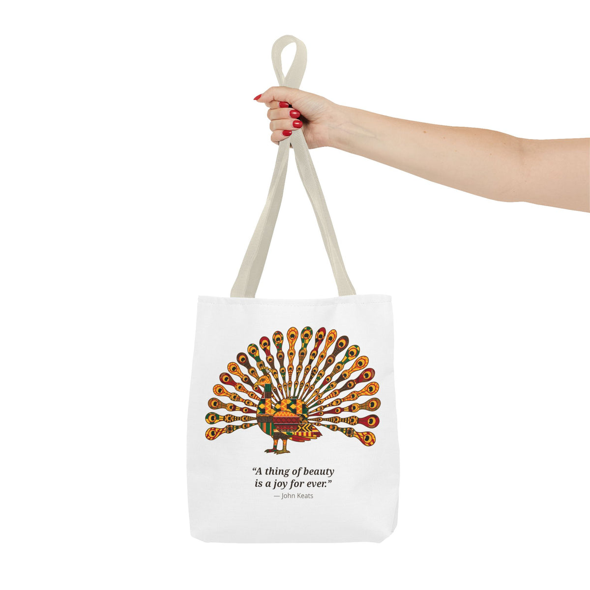 Kente Peacock Tote Bag