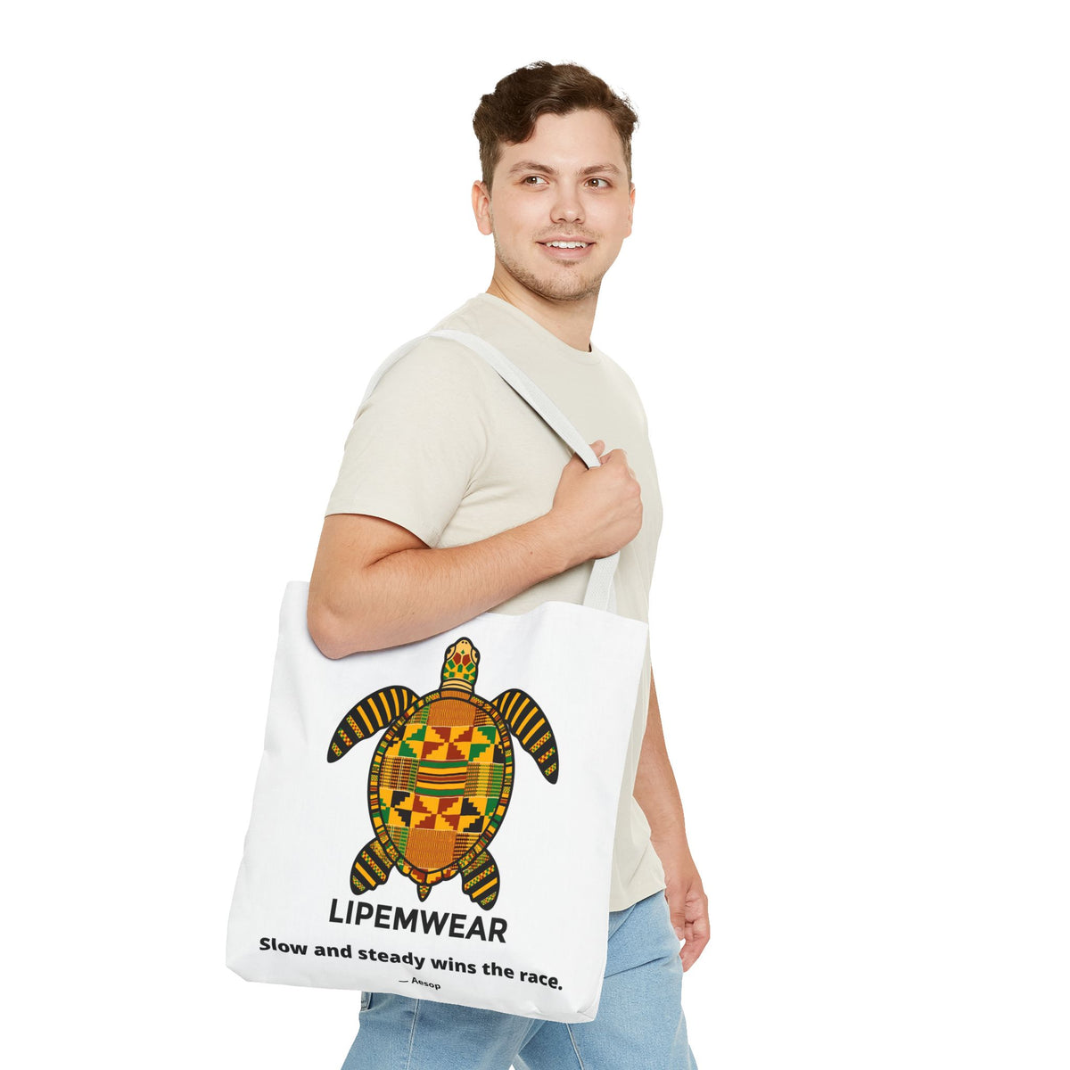 Lipemwear Kente Sea Turtle Tote Bag