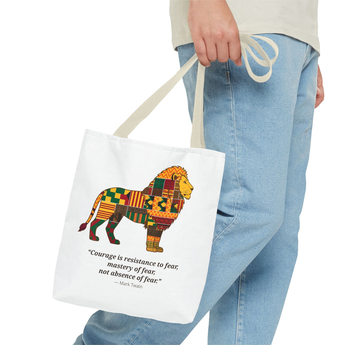 Kente Lion Tote Bag