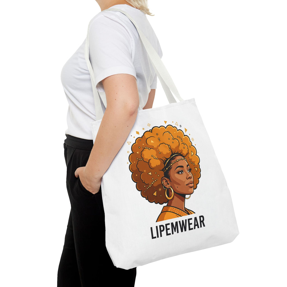 Lipemwear Golden Afro Tote Bag