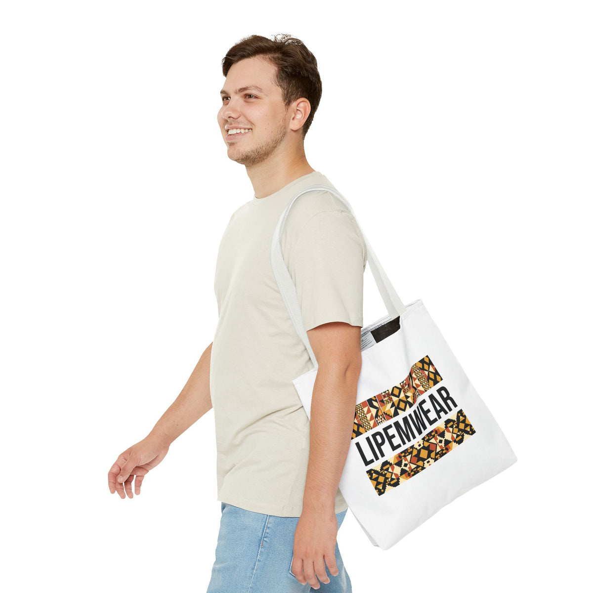 Lipemwear Kente Wordmark Tote Bag