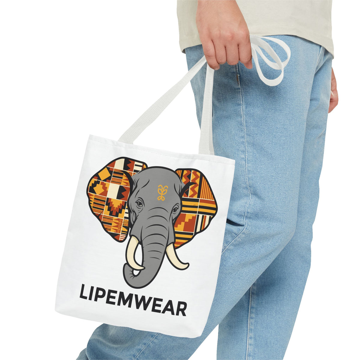 Lipemwear Kente Elephant Tote Bag