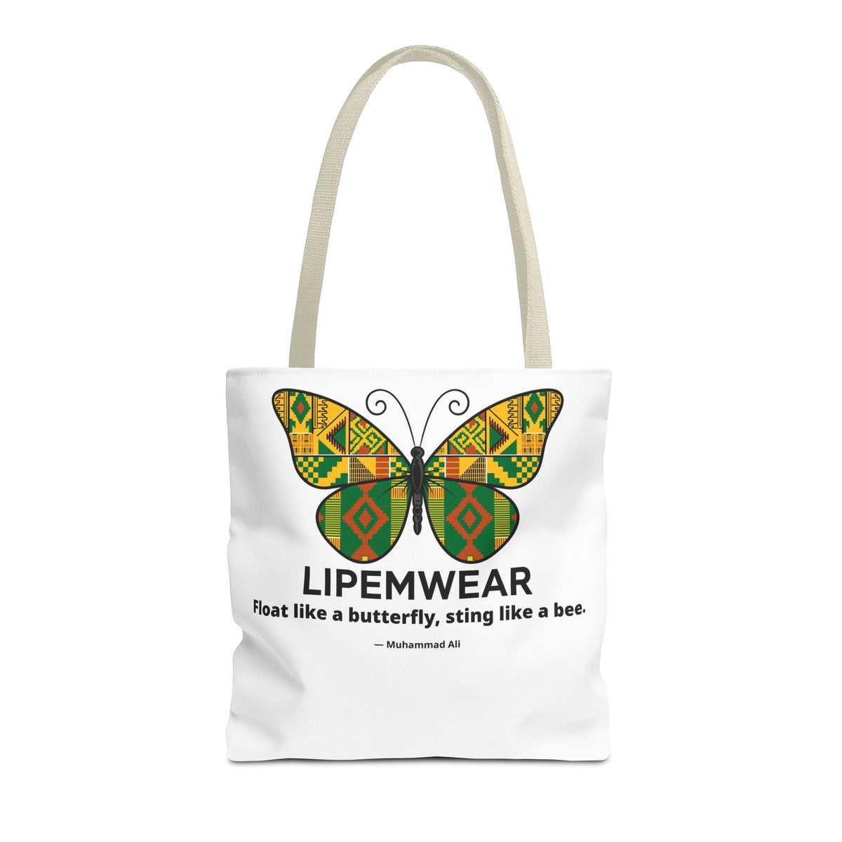 Lipemwear Kente Butterfly Tote Bag