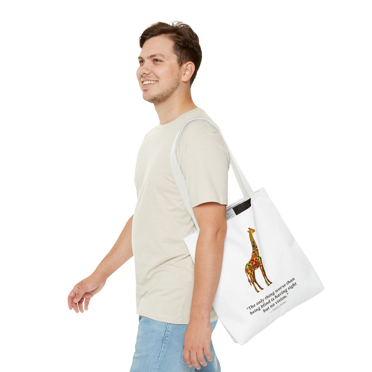 Kente Giraffe Tote Bag