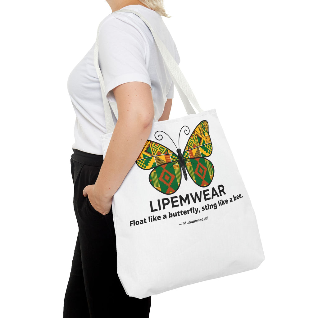 Lipemwear Kente Butterfly Tote Bag