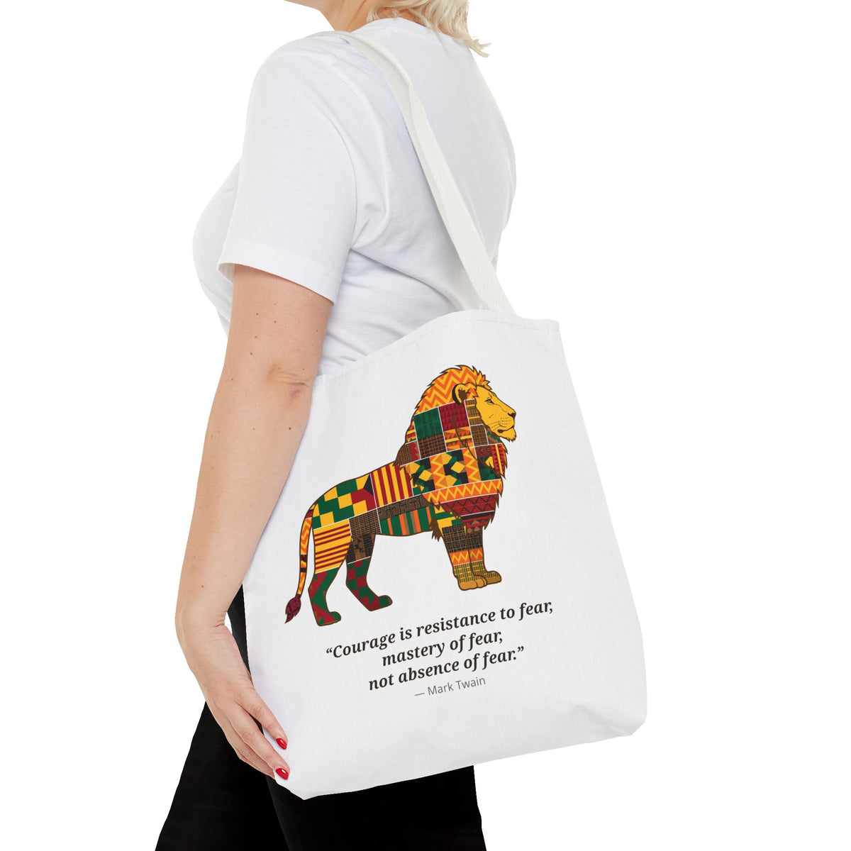 Kente Lion Tote Bag