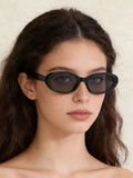 UV Protection Oval Sunglasses - Black