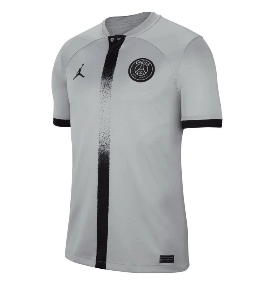 Nike Jordan PSG Qatar Airways Soccer Jersey Mens Gray L Messi DJ7682-078