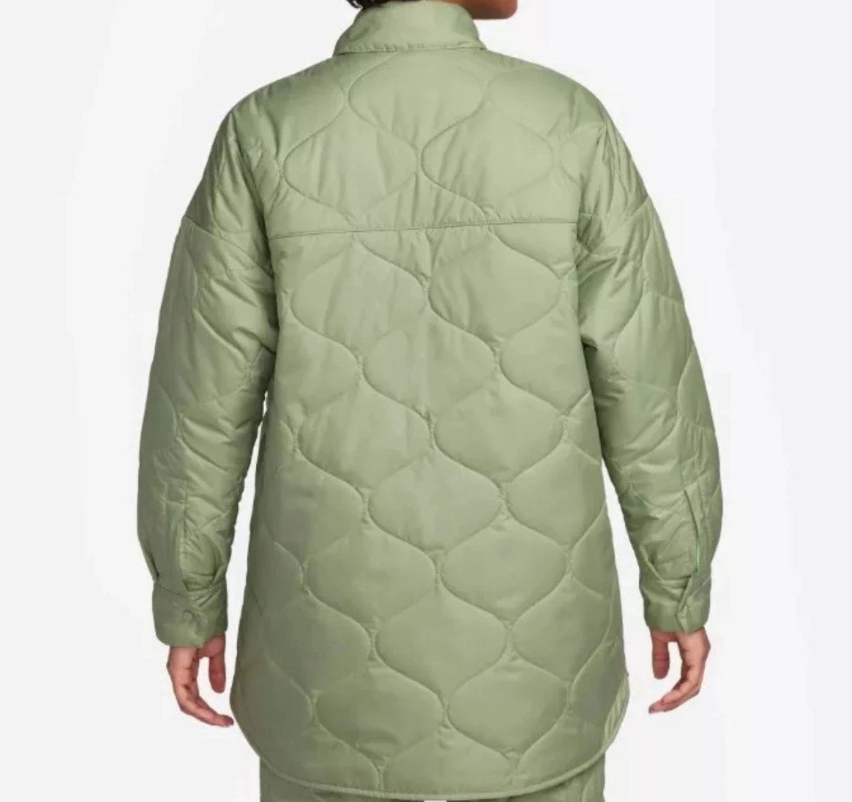 Nike Sportswear Women's Essentials Olive Quilted Trench FB8732-371 Size Large