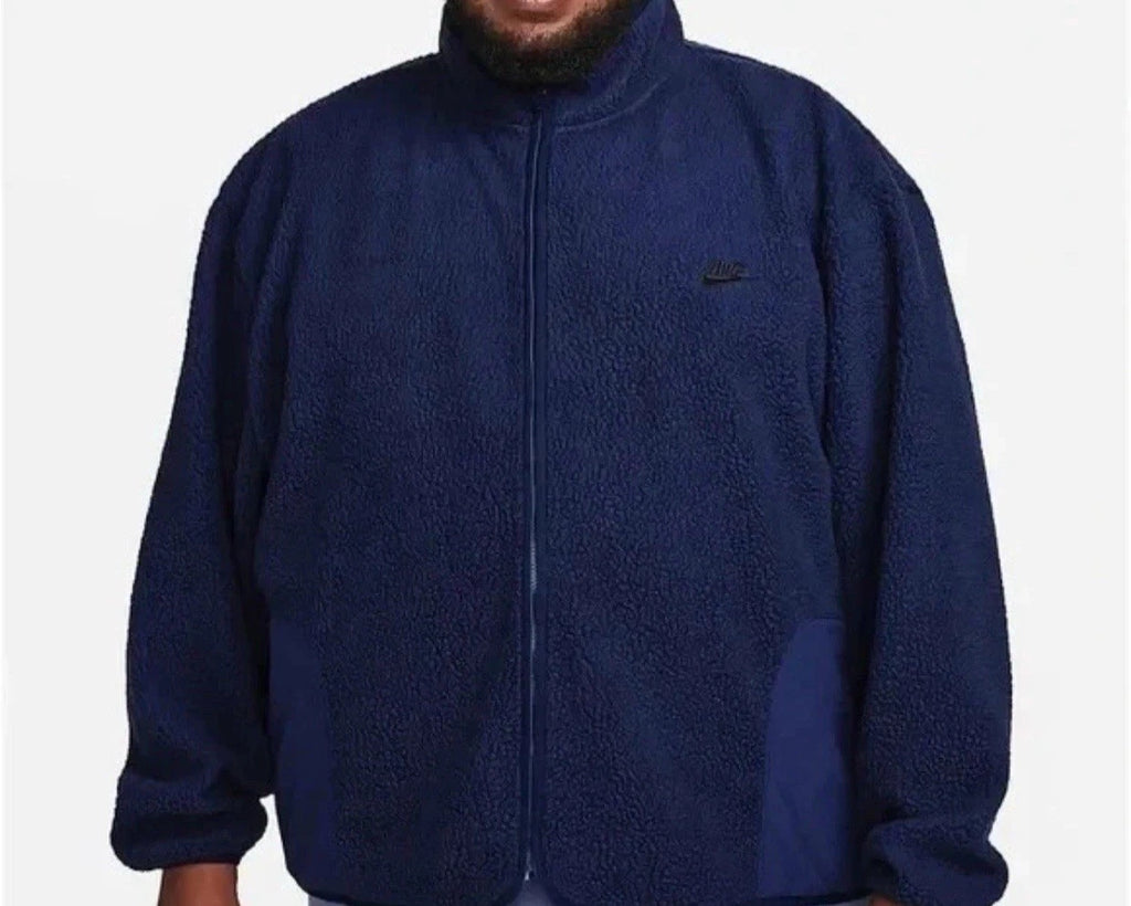 Nike Club Fleece Sherpa Winterized Full-Zip Jacket Mens Navy 2XL NWT FB8386-410
