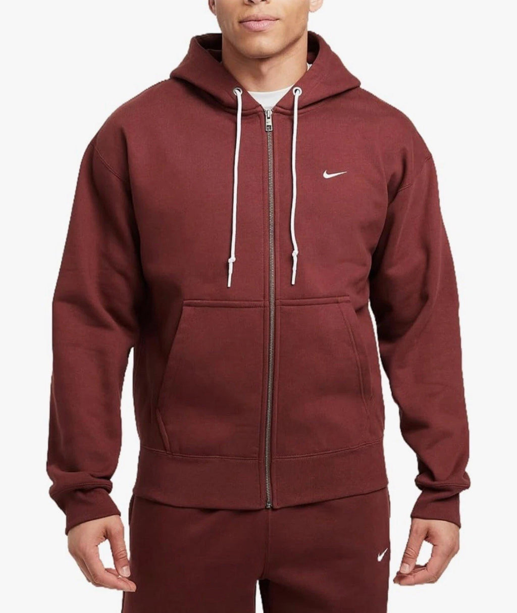 Nike Solo Swoosh Men's Full-Zip Hoodie Dark Pony/White DR0403-231 Size XL