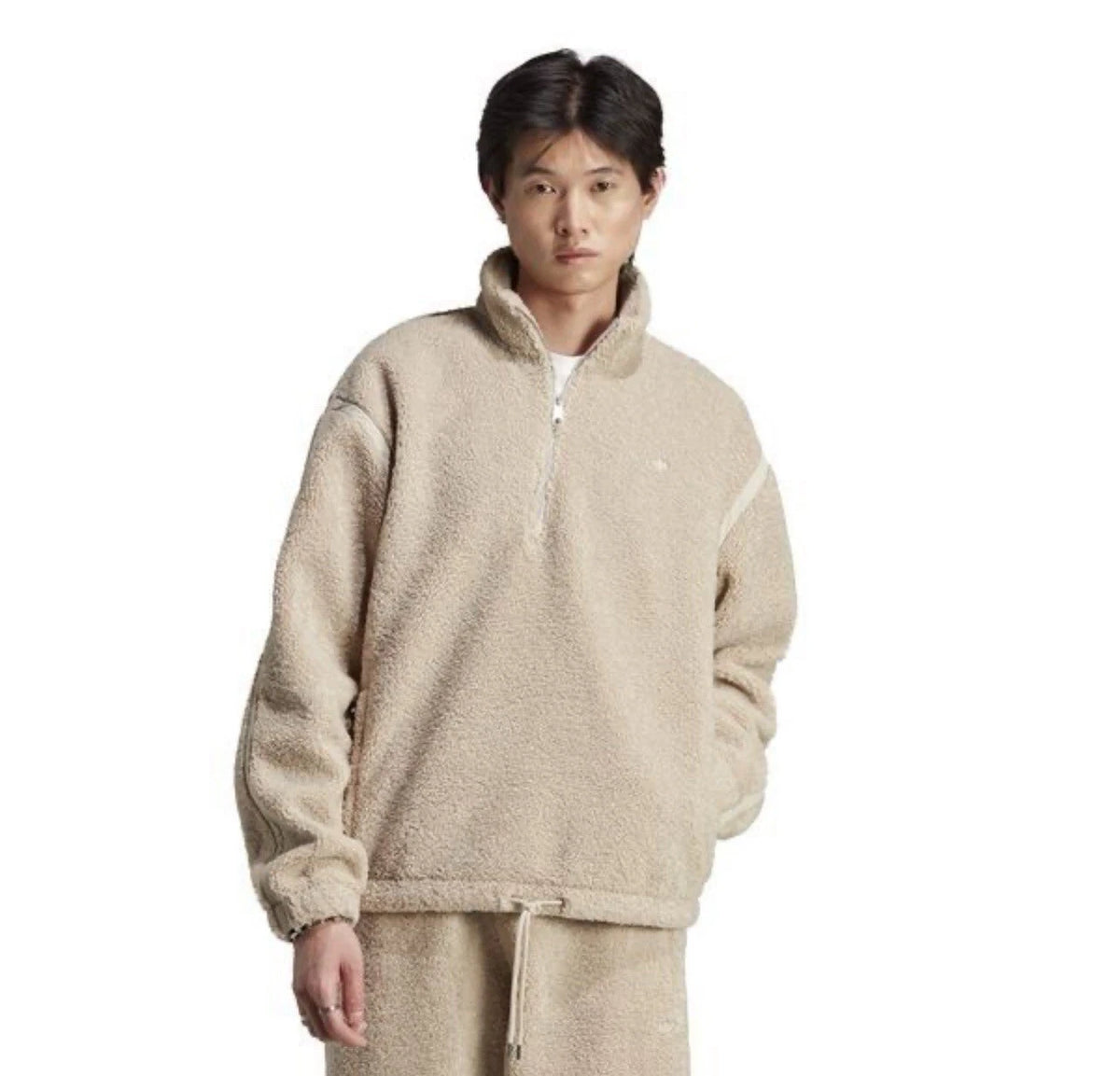 Adidas P Ess Fleece HZ Men Wonder Beige IM4451 Size XL